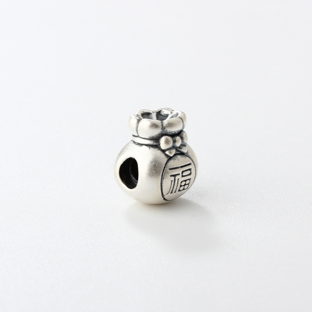 999 Sterling Silver DIY Lucky Money Bag Bead
