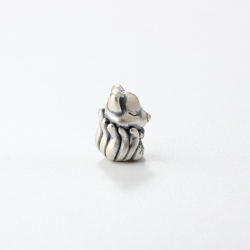 999 Sterling Silver DIY Spacer Fox Bead
