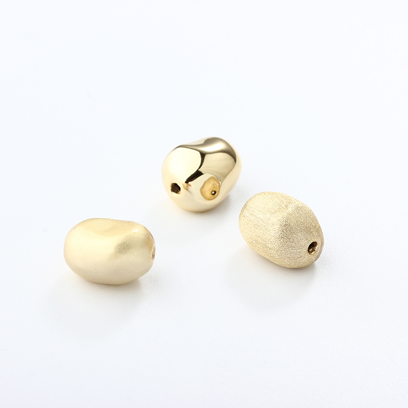 999 Sterling Silver Irregular Big Hollow Spacer Bead