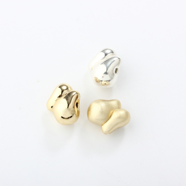 999 Sterling Silver Irregular Big Hollow Spacer Bead