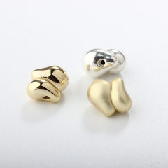 999 Sterling Silver Irregular Big Hollow Spacer Bead