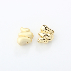 999 Sterling Silver Irregular Big Hollow Spacer Bead