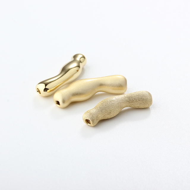 999 Sterling Silver Irregular Big Hollow Spacer Bead