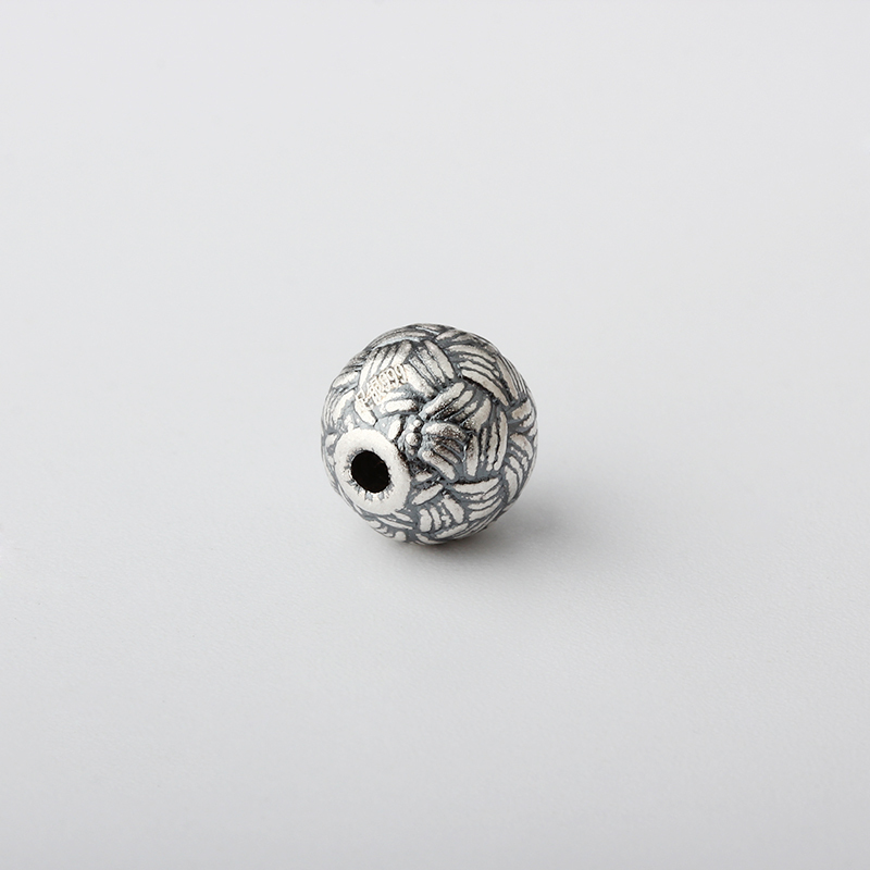 999 Sterling Silver Weave 3D Round Spacer Bead