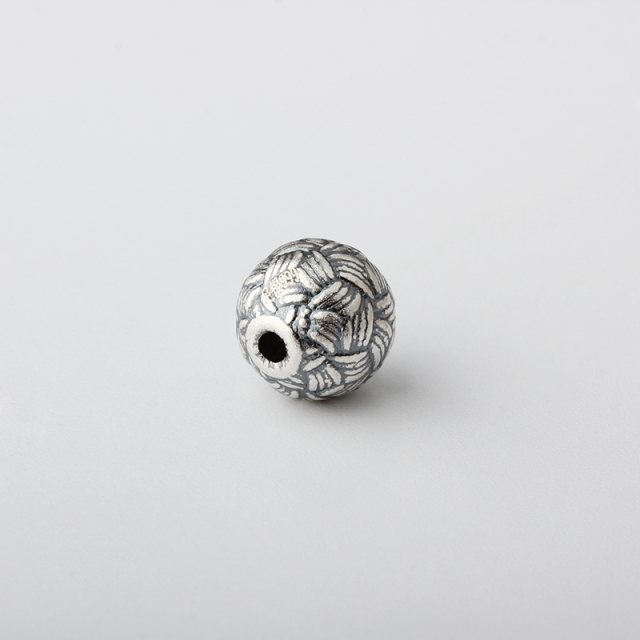 999 Sterling Silver Weave 3D Round Spacer Bead