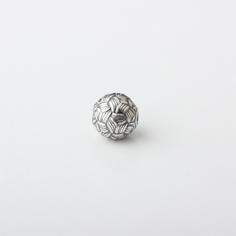 999 Sterling Silver Weave 3D Round Spacer Bead