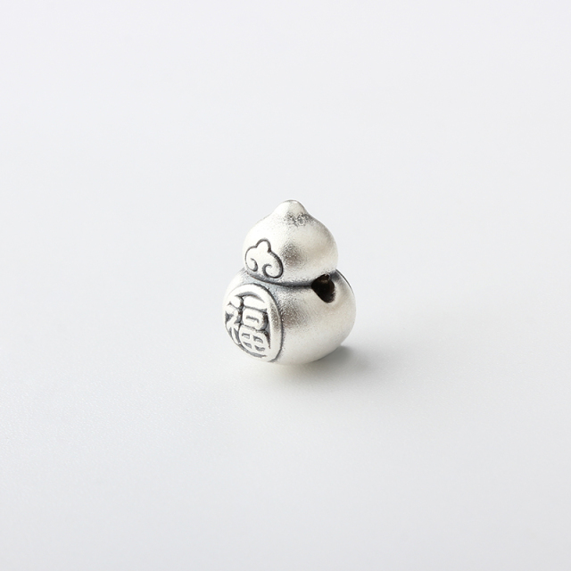 999 Sterling Silver 3D Cloud-Pattern Gourd Spacer Bead?