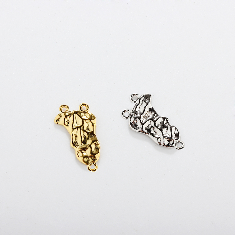 925 Sterling Silver Folded Effect Connector