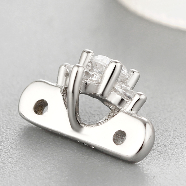 925 Sterling Silver Cubic Zirconia Cross Charms