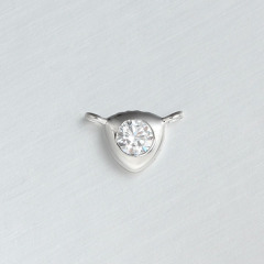 925 Sterling Silver Triangle Cubic Zirconia Charm