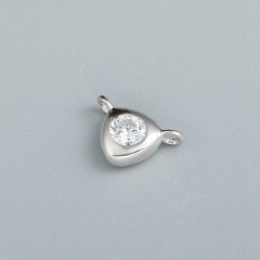 925 Sterling Silver Triangle Cubic Zirconia Charm