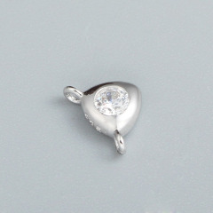 925 Sterling Silver Triangle Cubic Zirconia Charm