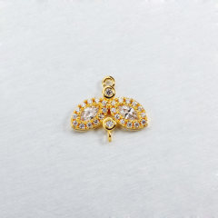 925 Sterling Silver CZ Leaf Jewelry Connector