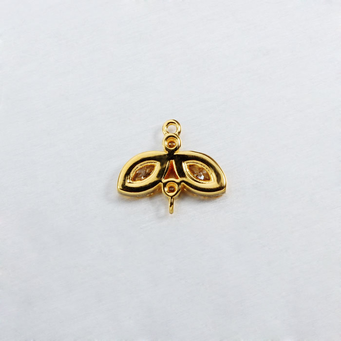 925 Sterling Silver CZ Leaf Jewelry Connector
