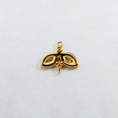 925 Sterling Silver CZ Leaf Jewelry Connector