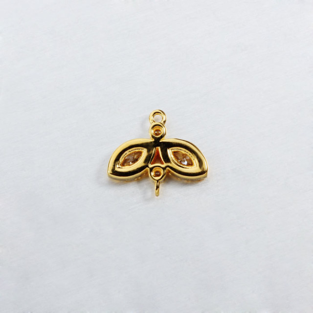 925 Sterling Silver CZ Leaf Jewelry Connector