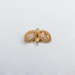 925 Sterling Silver CZ Leaf Charm Connector