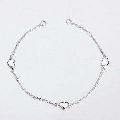 925 Sterling Silver Heart Link Chain Charm Connector