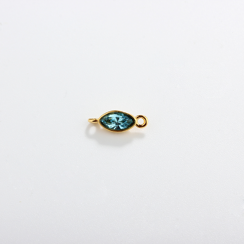 925 Sterling Silver Marquise Shape 3*6mm Colorful Crystal Connector