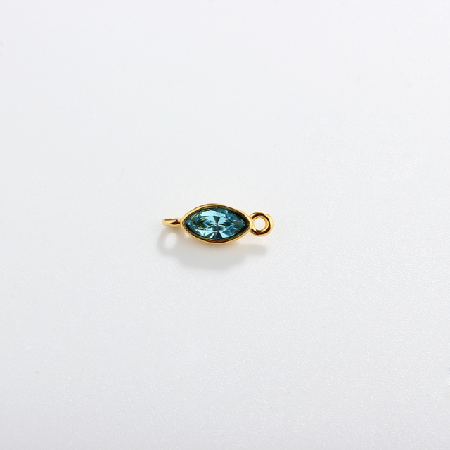 925 Sterling Silver Marquise Shape 3*6mm Colorful Crystal Connector