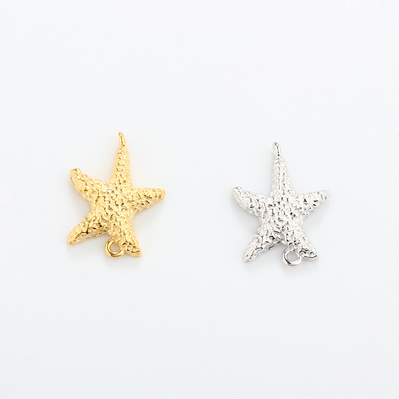925 Sterling Silver Ocean Starfish 12mm Connector