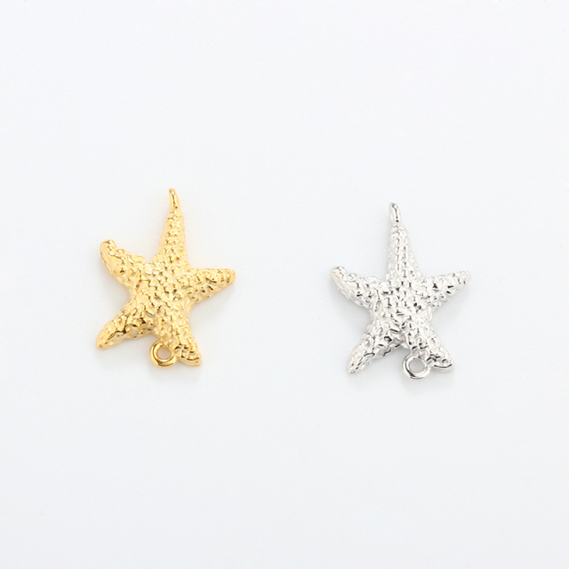 925 Sterling Silver Ocean Starfish 12mm Connector
