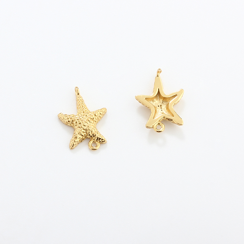 925 Sterling Silver Ocean Starfish 12mm Connector