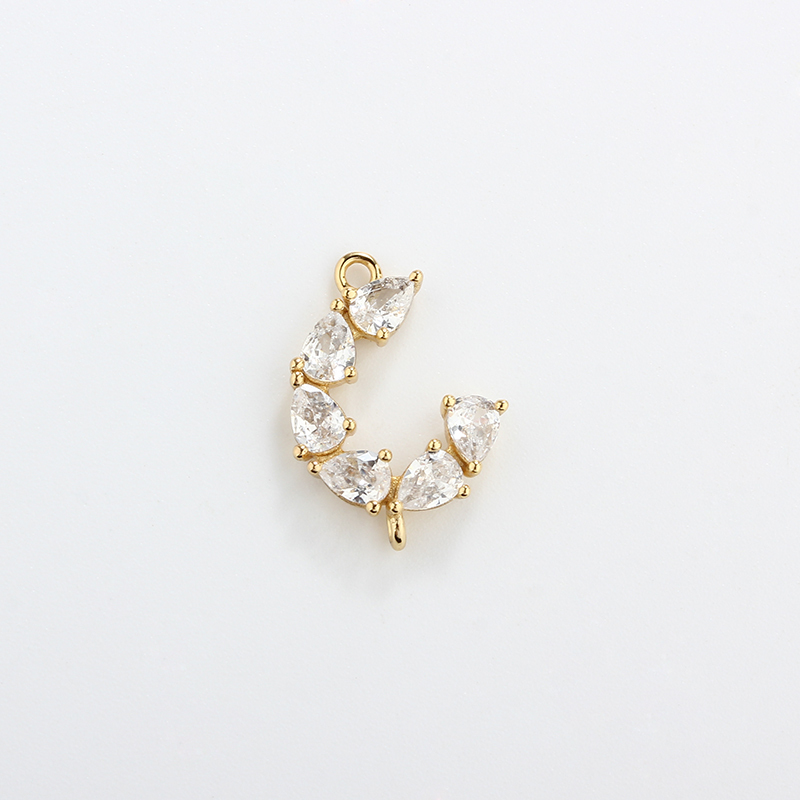 925 Sterling Silver 4*3 Pear CZ Connector