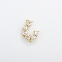 925 Sterling Silver 4*3 Pear CZ Connector