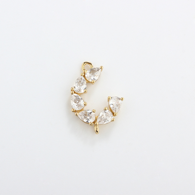 925 Sterling Silver 4*3 Pear CZ Connector