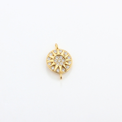 925 Sterling Silver 8mm CZ Sun Connector