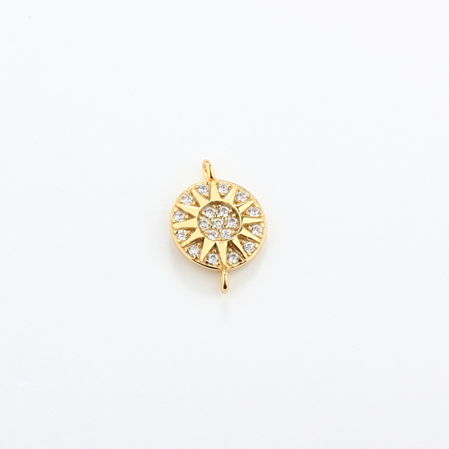 925 Sterling Silver 8mm CZ Sun Connector