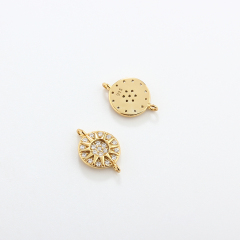 925 Sterling Silver 8mm CZ Sun Connector