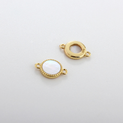925 Sterling Silver 6mm Round Stone Charm
