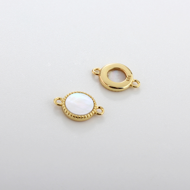 925 Sterling Silver 6mm Round Stone Charm