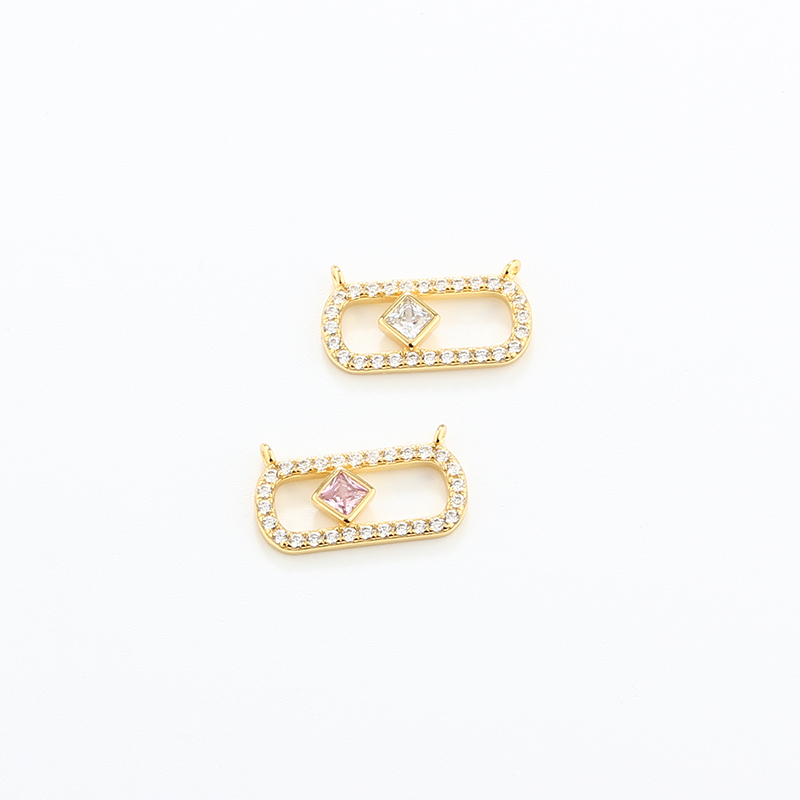 925 Sterling Silver Square Link Connector Charm