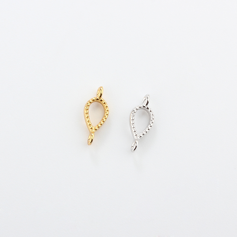 925 Sterling Silver 4*6 Pear Connector