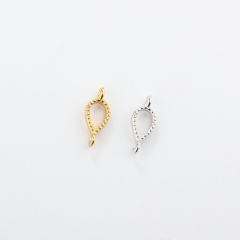 925 Sterling Silver 4*6 Pear Connector