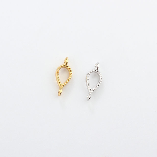 925 Sterling Silver 4*6 Pear Connector