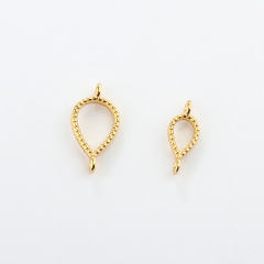 925 Sterling Silver 4*6 Pear Connector
