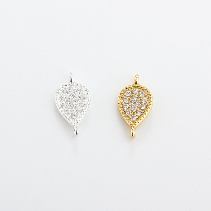 925 Sterling Silver 6*8 Pear CZ Connector