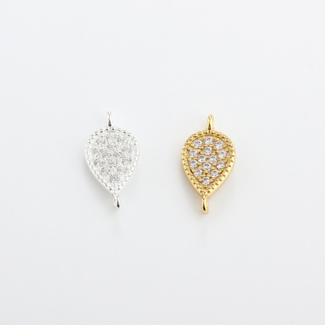 925 Sterling Silver 6*8 Pear CZ Connector