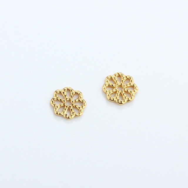 925 Sterling Silver Feather 5.8mm Flower Connector