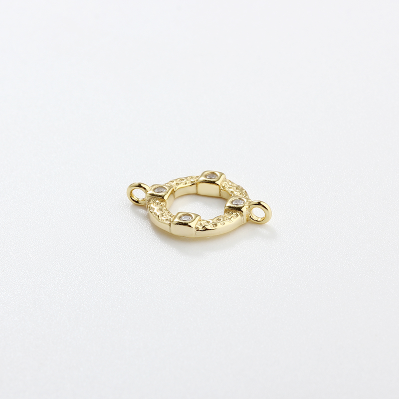 925 Sterling Silver Hammered Round Connector Charm