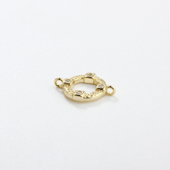 925 Sterling Silver Hammered Round Connector Charm