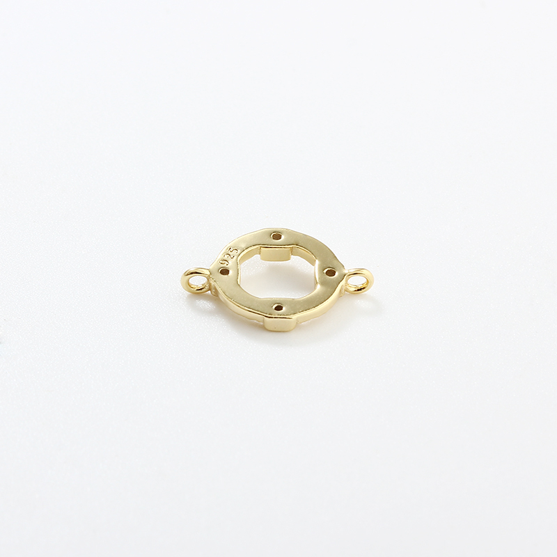 925 Sterling Silver Hammered Round Connector Charm