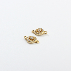 925 Sterling Silver Paved CZ Round Connector Charm
