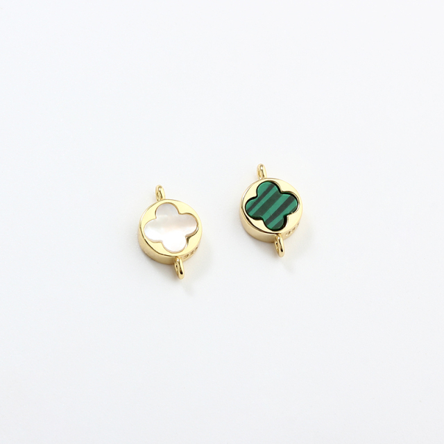 925 Sterling Silver Clover Connector Charm