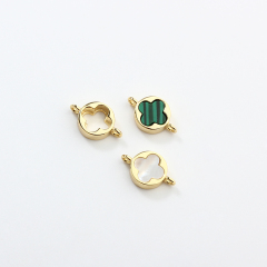 925 Sterling Silver Clover Connector Charm