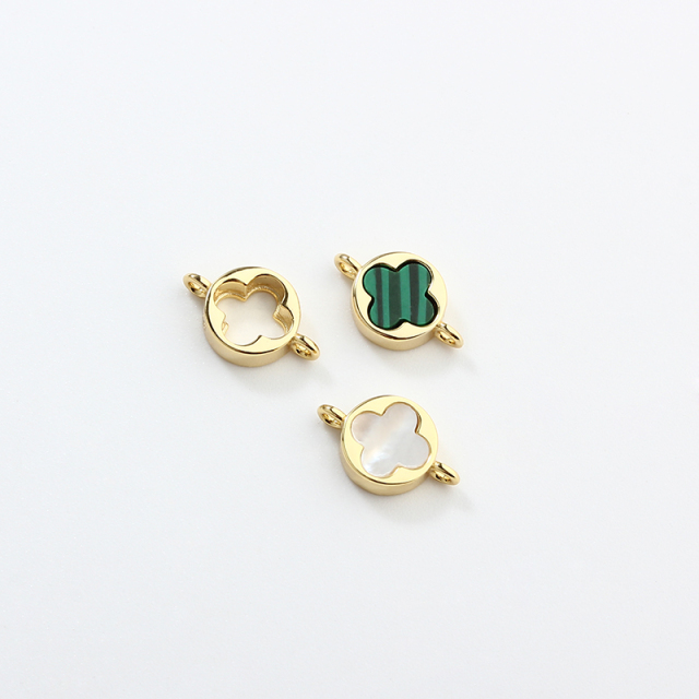 925 Sterling Silver Clover Connector Charm